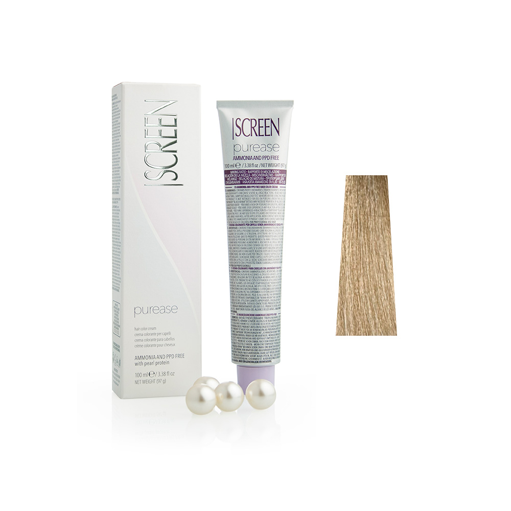 Крем-фарба без аміаку з протеїнами перлів SCREEN Purease SSC (12.1) Ash Super Lightener, 100 ml - 1